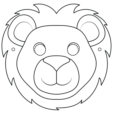 Lion Face Mask Coloring Page